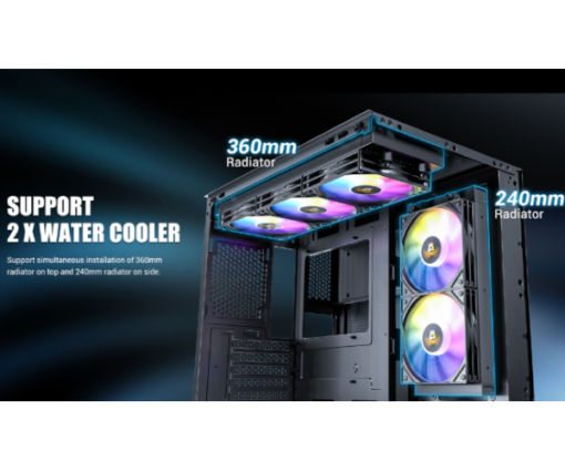 ⁦מארז Antec CX600M RGB Black Mini Tower tempered glass panel⁩ – תמונה ⁦5⁩