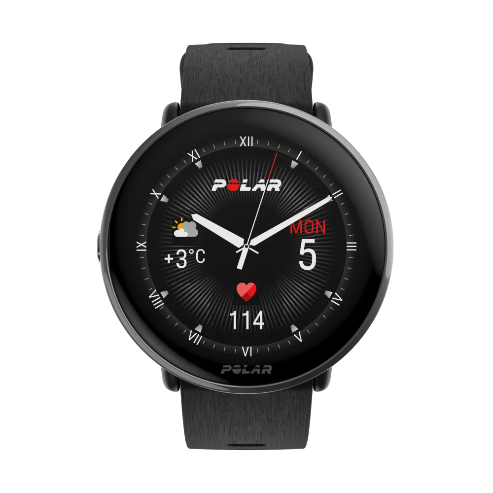 שעון כושר Polar Ignite 3 Titanium – מסך AMOLED מגע – GPS מובנה – עד 5 ימי סוללה – צבע שחור/כסף