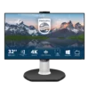 מסך מחשב PHILIPS 32 אינץ' 4K USB-C RJ45 מצלמה מובנית באחריות יבואן רשמי 3 שנים