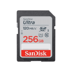 כרטיס זיכרון SanDisk Ultra 256GB SDHC מהיר 120MB/s שחור באחריות יבואן רשמי