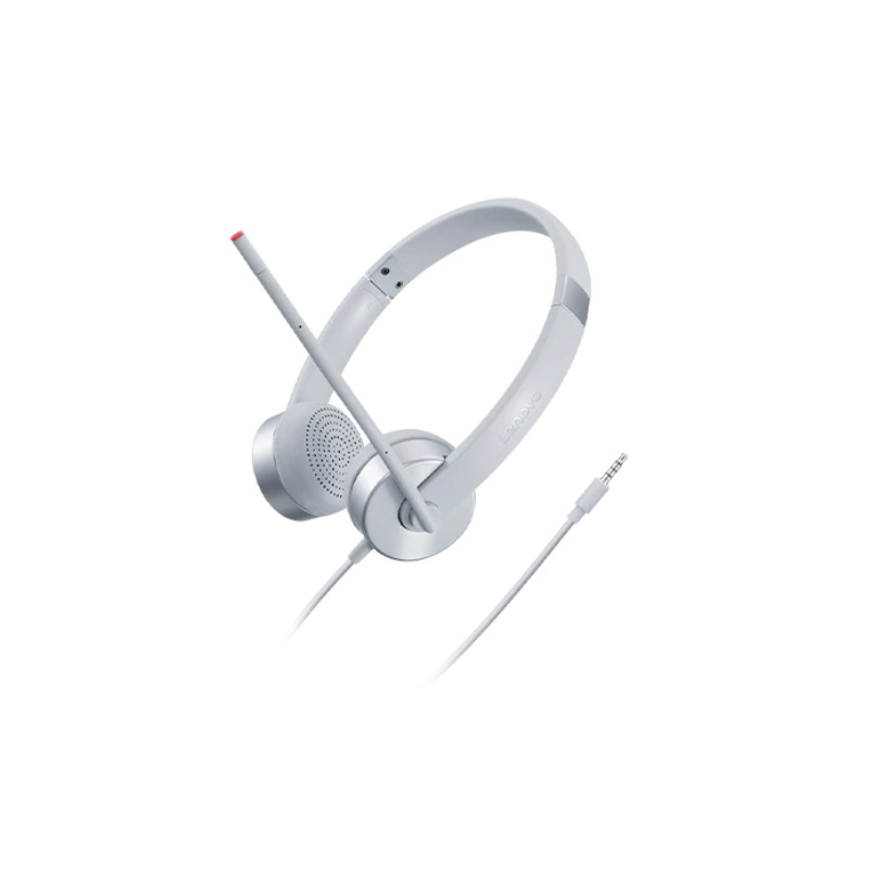 אוזניות קשת Lenovo 100 Stereo – חיבור 3.5 מ״מ, דרייבר 30 מ״מ, מיקרופון