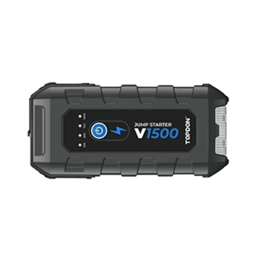 בוסטר התנעה נייד TOPDON V1500 1500A עם פנס LED, יציאות USB ו-DC, באחריות יבואן רשמי