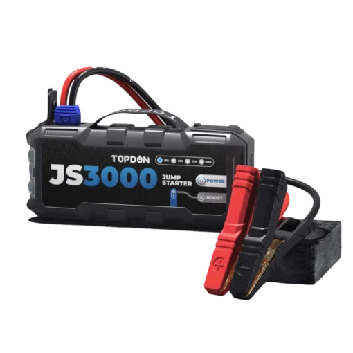 בוסטר התנעה לרכב TOPDON JumpSurge 3000 3000A 24000mAh עם פנס LED 400 לומנס באחריות יבואן רשמי