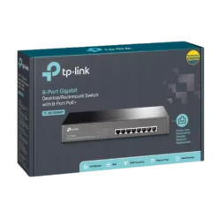 מתג שולחני/לארון תקשורת TP-LINK 8 יציאות Gigabit RJ45 10/100/1000 שחור TL-SG1008 באחריות יבואן רשמי 3 שנים