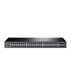 מתג רשת מנוהל TP-Link JetStream 48 יציאות Gigabit L2 עם 4 חריצי SFP 10/100/1000 Mbps באחריות יבואן רשמי לשלוש שנים