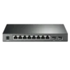 מתג רשת TP-LINK 8 פורטים GIGA POE+ 58W 10/100/1000Mbps 2 יציאות SFP באחריות יבואן רשמי 3 שנים