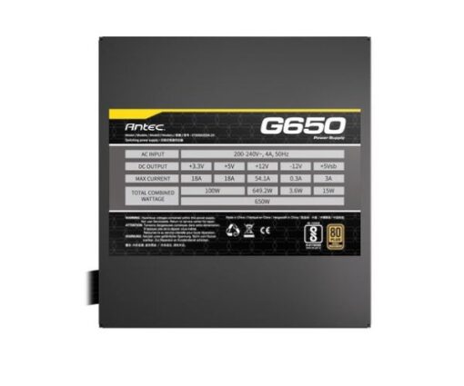 ⁦ספק כוח ANTEC ATOM G650 120MM Silent Fan Semi-Modular 80Plus Gold⁩ – תמונה ⁦4⁩