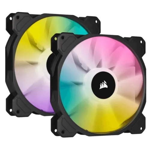 ⁦מאווררים CORSAIR SP120 RGB ELITE 120 מ"מ 3 יח' לבן עם תאורת RGB ובקר שליטה, מהירות 400-1500 סל"ד, באחריות יבואן רשמי לשנתיים⁩ – תמונה ⁦3⁩