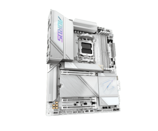 ⁦לוח אם Gigabyte X870E AORUS PRO ICE ATX AM5 DDR5 WIFI7 BT מעבדי AMD תומך 8200MHz, 4 חריצי זכרון, PCIe 5.0, באחריות יבואן רשמי 3 שנים⁩ – תמונה ⁦3⁩