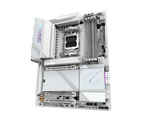⁦לוח אם Gigabyte X870E AORUS PRO ICE ATX AM5 DDR5 WIFI7 BT מעבדי AMD תומך 8200MHz, 4 חריצי זכרון, PCIe 5.0, באחריות יבואן רשמי 3 שנים⁩ – תמונה ⁦4⁩