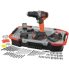 מקדחה רוטטת מברגת אימפקט BLACK&DECKER 18V 40Nm סט מקצועי עם אביזרים באחריות יבואן רשמי