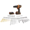 מקדחת פטיש נטענת BLACK+DECKER 18V עם 2 סוללות 80 אביזרים מלאים באחריות יבואן רשמי