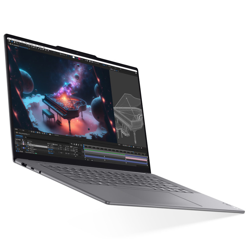 מחשב נייד Lenovo Yoga Slim 7 15 אינטל Ultra 7 32GB 1TB 15.3 אינץ' 2.8K 120Hz מסך מגע Luna Grey באחריות יבואן רשמי