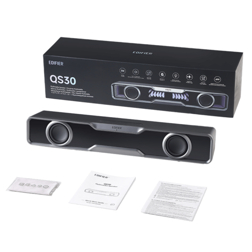 ⁦רמקולי מחשב Edifier QS30 Bluetooth שחור 2.5W עם תאורה מרשימה Bluetooth V5.4 USB-A באחריות יבואן רשמי⁩ – תמונה ⁦5⁩