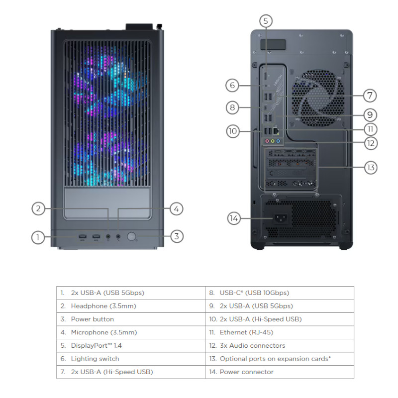 Lenovo IP Desk Legion T5-26IRX9 - 90XE001LYS – תמונה 2