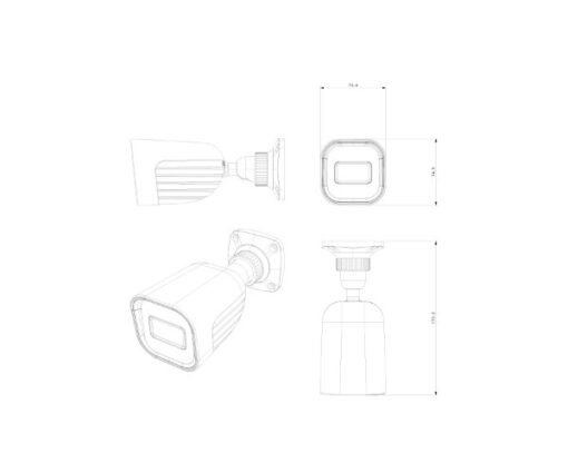 ⁦מצלמת אבטחה צינור Provision 2MP Full HD IP67 POE עם מיקרופון מובנה באחריות יבואן רשמי⁩ – תמונה ⁦4⁩