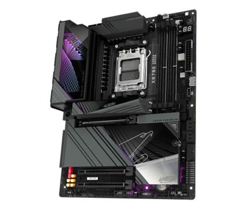 ⁦לוח אם Gigabyte X870E AORUS MASTER AMD AM5 DDR5 WIFI 7 ATX 8600MHz 4 חריצים PCI-E 5.0 באחריות יבואן רשמי 3 שנים⁩ – תמונה ⁦4⁩