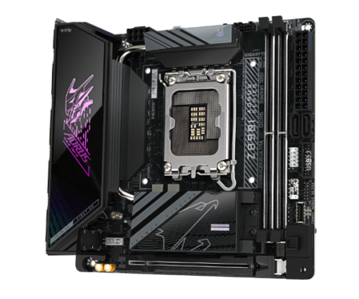 ⁦לוח אם Gigabyte Z890i AORUS ULTRA Mini-ITX WiFi7 DDR5 9200MHz LGA1851 Intel דור 15 באחריות יבואן רשמי 3 שנים⁩ – תמונה ⁦2⁩