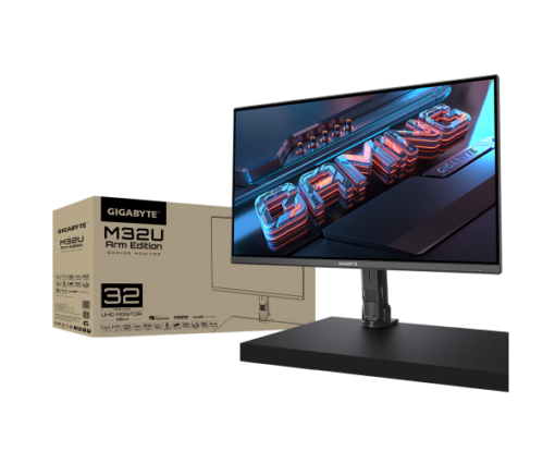 מסך גיימינג Gigabyte M32U 32 4K 144Hz Super Speed IPS 1Ms KVM רמקולים באחריות יבואן רשמי 3 שנים