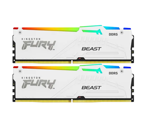 ⁦זיכרון למחשב Kingston Fury Beast RGB 32GB DDR5 6000MHz EXPO לבן באחריות יבואן רשמי 3 שנים⁩ – תמונה ⁦2⁩