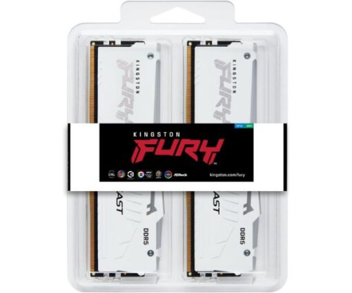 ⁦זיכרון למחשב Kingston Fury Beast RGB 32GB DDR5 6000MHz EXPO לבן באחריות יבואן רשמי 3 שנים⁩ – תמונה ⁦4⁩