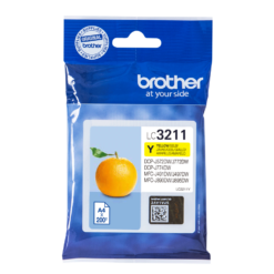 מדפסת הזרקת דיו צהובה Brother LC-3211Y J5720 דיו גבוה 400 דף באחריות יבואן רשמי