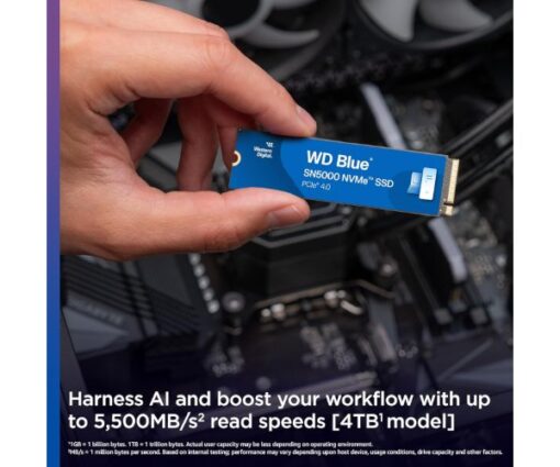 ⁦דיסק SSD פנימי WD Blue 4TB NVMe PCIe 4.0 מהירות 5500/5000MB/s באחריות יבואן רשמי, 5 שנים⁩ – תמונה ⁦3⁩