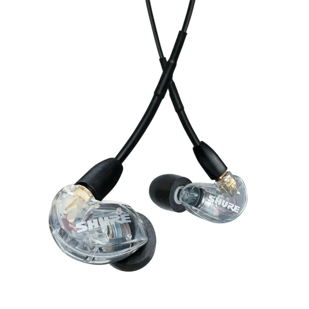 אוזניות SHURE AONIC 215 מקצועיות עם בידוד רעשים 37dB כבל נתיק באחריות יבואן רשמי