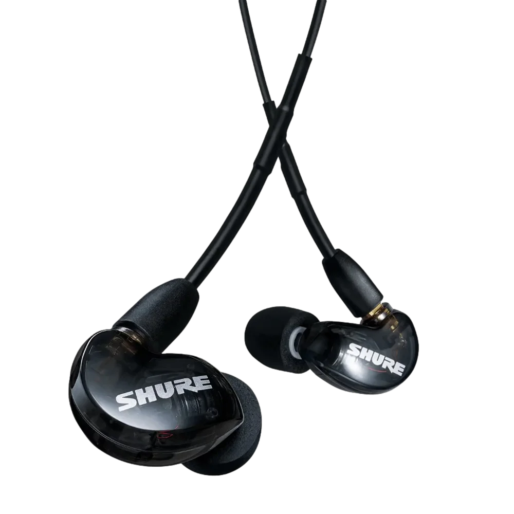 אוזניות SHURE AONIC 215 מקצועיות עם בידוד רעשים 37dB וכבל נתיק באחריות יבואן רשמי