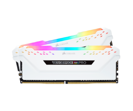 ⁦זכרון קיט CORSAIR RGB PRO White 16GB 2x8 DDR4 3200MHz CL16 באחריות יבואן רשמי לשלוש שנים⁩ – תמונה ⁦2⁩