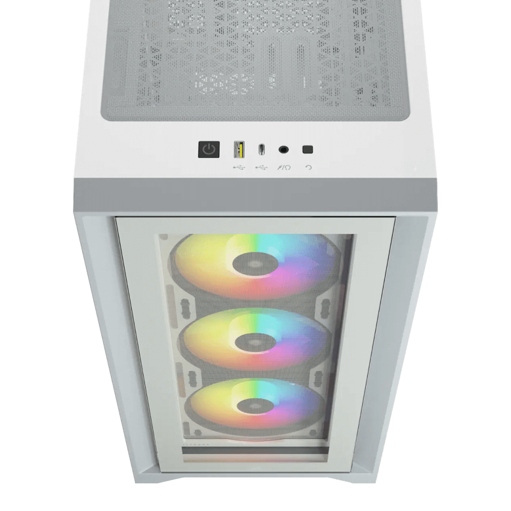 מארז למחשב CORSAIR iCUE 4000X RGB Tempered Glass Mid-Tower ATX- לבן – תמונה 5