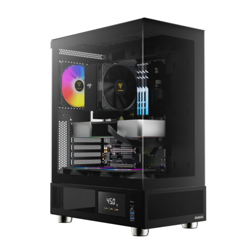 מארז מחשב GAMDIAS ATLAS E1 Mid-Tower ATX מזכוכית מחוסמת עם 3 מאווררי ARGB באחריות יבואן רשמי