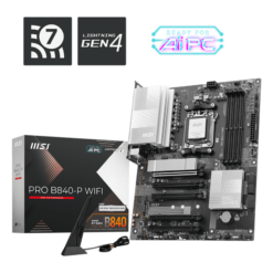 לוח אם MSI PRO B840-P WIFI AM5 DDR5 256GB WiFi 7 Bluetooth 5.4 באחריות יבואן רשמי