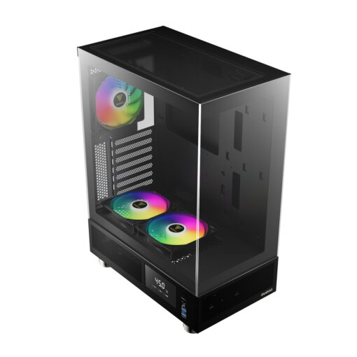 ⁦מארז מחשב GAMDIAS ATLAS E1 Mid-Tower ATX מזכוכית מחוסמת עם 3 מאווררי ARGB באחריות יבואן רשמי⁩ – תמונה ⁦4⁩