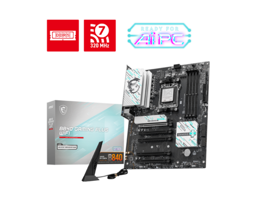 לוח אם MSI B840 GAMING PLUS WIFI AM5 DDR5 WIFI7 256GB 4xM.2 4xSATA באחריות יבואן רשמי 3 שנים