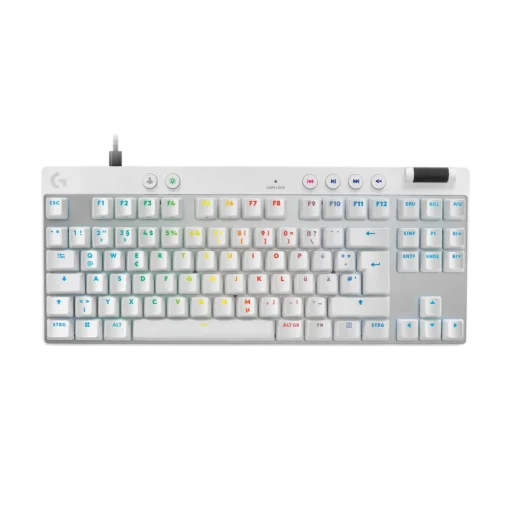 מקלדת גיימינג Logitech PRO X TKL RAPID לבן מתגים LINEAR RGB מקצועית באחריות יבואן רשמי