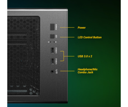⁦מארז גיימינג Antec AX85 ARGB Mid Tower 4 מאווררים ATX שחור באחריות יבואן רשמי⁩ – תמונה ⁦3⁩