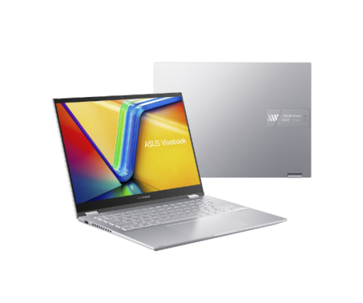 ⁦מחשב נייד ASUS VivoBook S14 Flip i9-13900H 16GB 1TB Touch מסך 14 אינץ כסוף באחריות יבואן רשמי⁩ – תמונה ⁦3⁩