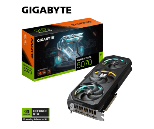 כרטיס מסך GIGABYTE GeForce RTX 5070 GAMING OC 12GB GDDR7 192Bit 2625MHz OC PCI-E 5.0 באחריות יבואן רשמי 3 שנים