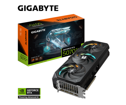 כרטיס מסך GIGABYTE GeForce RTX 5070 Ti GAMING OC 16GB GDDR7 2588MHz PCI-E 5.0 באחריות יבואן רשמי 3 שנים