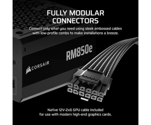 ⁦ספק Corsair RM850e 80Plus Gold Fully-Modular ATX3.1 PCIE5.1⁩ – תמונה ⁦4⁩