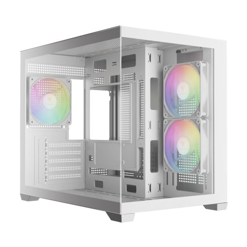 ⁦מארז מחשב לבן GAMDIAS AURA GC10M ARGB WH⁩ – תמונה ⁦2⁩