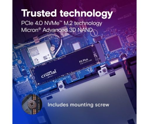 ⁦דיסק פנימי Crucial P3 Plus 1TB NVME Gen4 3D Nand 2280⁩ – תמונה ⁦2⁩