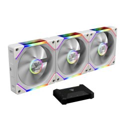 GAMDIAS  AEOLUS P2-1203U WH  שלוש מאווררים ובקר לבן ARGB