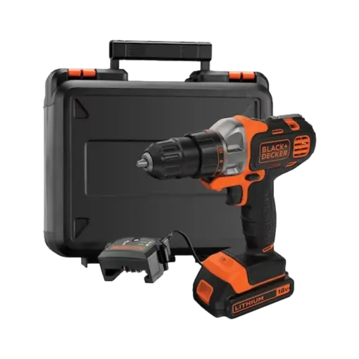 ⁦מקדחת פטיש נטענת BLACK+DECKER 18V 45Nm 2Ah קומפקטית באחריות יבואן רשמי⁩ – תמונה ⁦25⁩