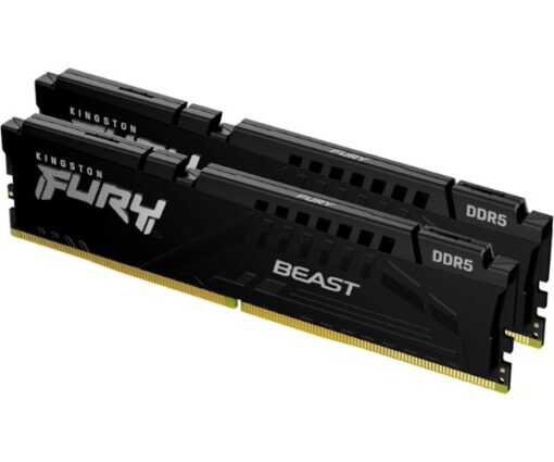 זכרון Kingston Fury Beast DDR5 64GB 2X32 6400MHZ CL32 INTEL XMP שחור 3 שנות אחריות יבואן רשמי