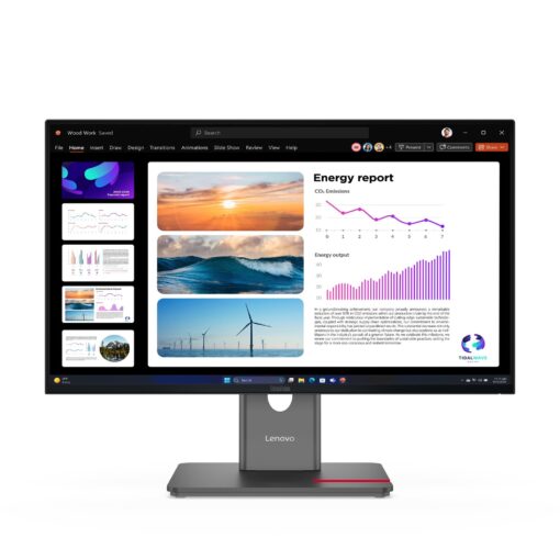 מסך מחשב Lenovo ThinkVision 24 אינץ' QHD IPS 120Hz 4ms Height Adjust Pivot Swivel USB-C 65W PD שחור באחריות יבואן רשמי 3 שנים