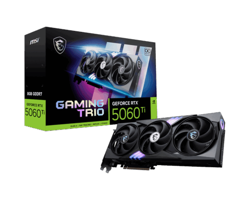 כרטיס מסך MSI GeForce RTX 5060 Ti 8GB GDDR7 GAMING TRIO OC, 3 מאווררים, תומך G-SYNC, רזולוציה 7680x4320, באחריות יבואן רשמי