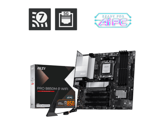לוח אם MSI PRO B850M-P WIFI AM5 DDR5 WiFi 7 Bluetooth 5.4 3x M.2 4x SATA III באחריות יבואן רשמי