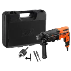 מקדחה-פטישון BLACK&DECKER 650W SDS-PLUS 1.6J 5500cps/min 3 פונקציות באחריות יבואן רשמי